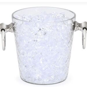 Beekman Home Diamond Cut Embossed Transparent Ice Bucket
